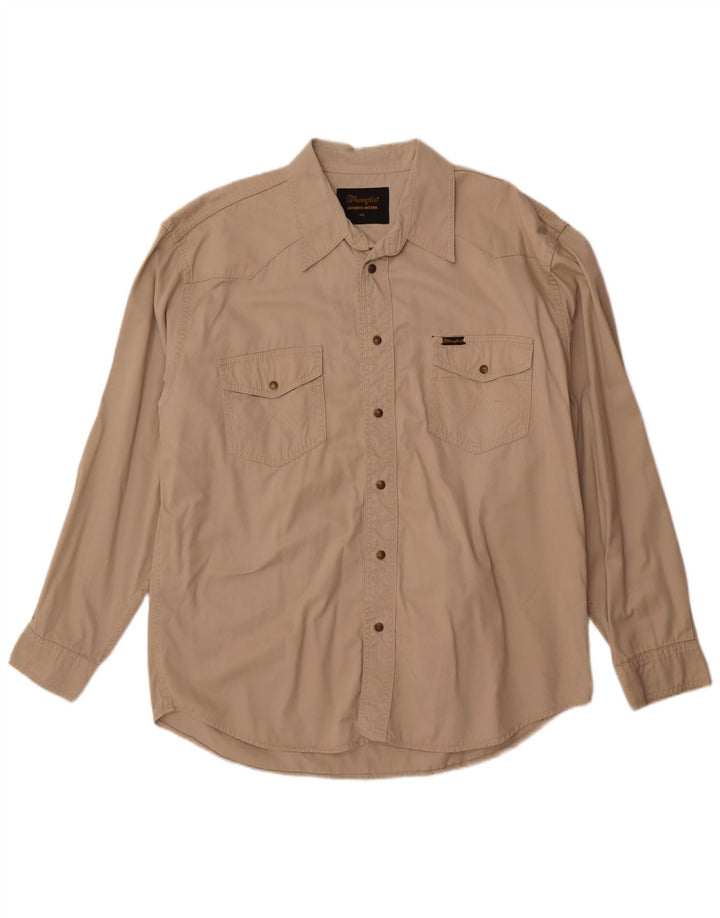Koszula męska Wrangler 2XL, beżowa, bawełniana
