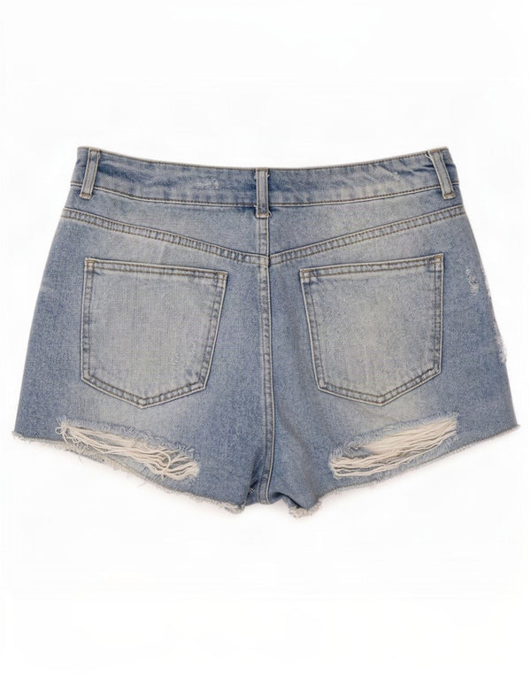 Damskie spodenki jeansowe Topshop Moto Distressed Medium W30, niebieskie, bawełniane
