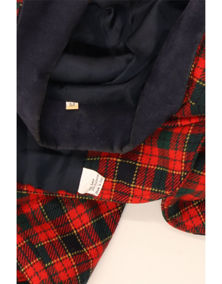 Damska marynarka VINTAGE zapinana na 2 guziki i rękaw 3/4 UK 14 w średnią czerwoną kratę