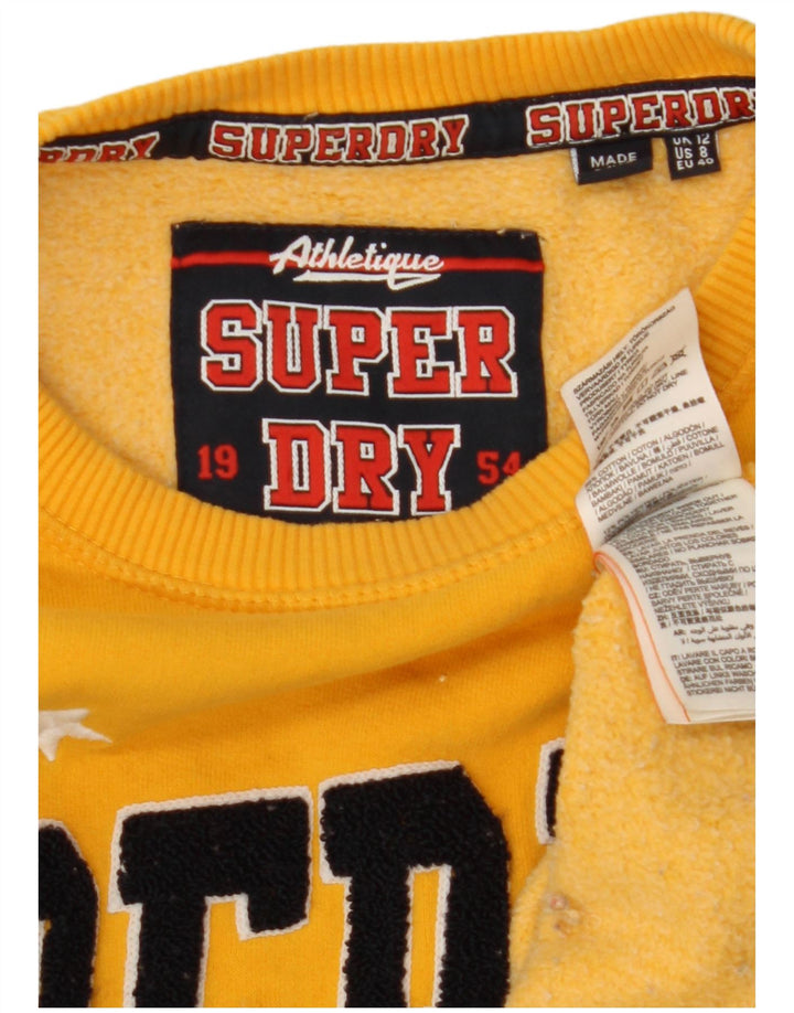 Damski sweter oversize SUPERDRY z grafiką UK 12, średni żółty