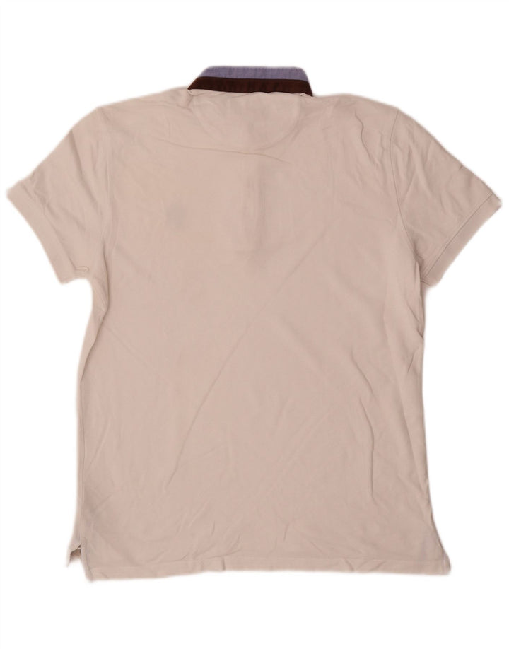 Męska koszulka polo Massimo Dutti, bawełniana, w kolorze średniej bieli