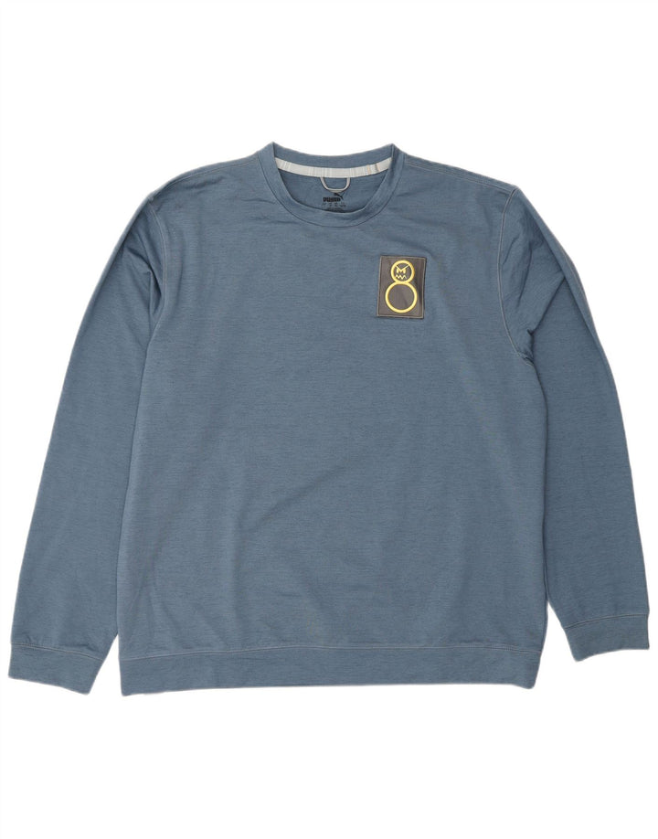 Męski sweter z grafiką PUMA XL, niebieski, nakrapiany