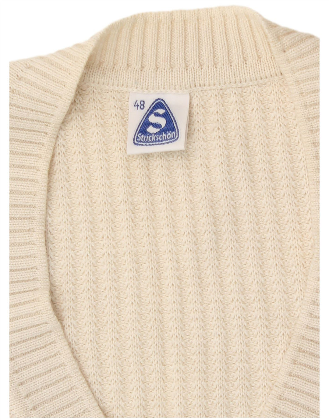 Sweter damski w stylu vintage IT 48 XL Biała dziewicza wełna