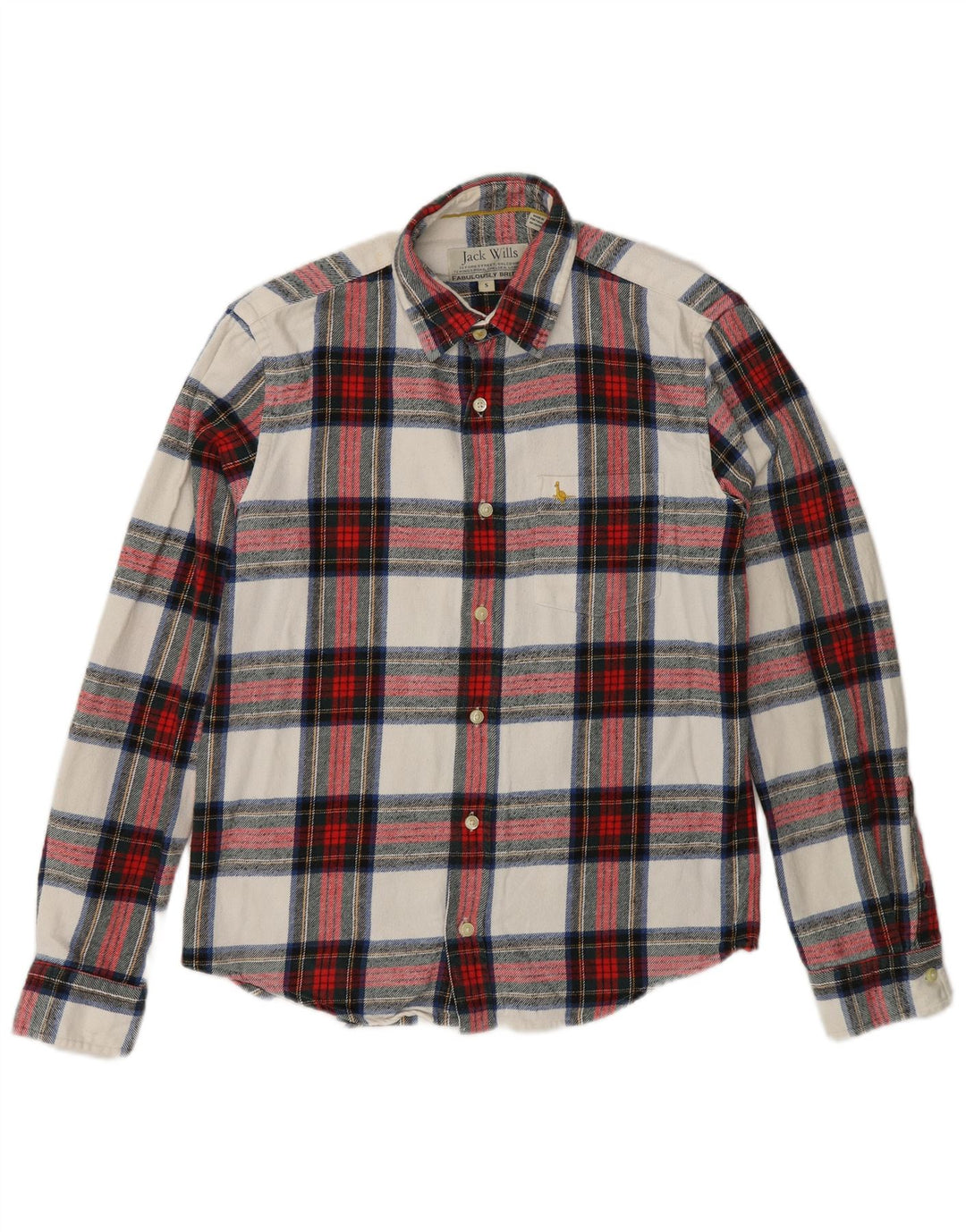 Męska koszula flanelowa Jack Wills, mała, bawełniana w czerwoną kratę