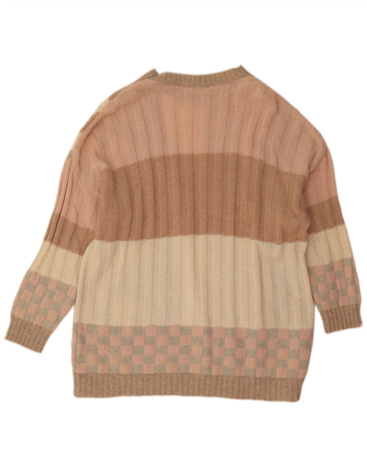 Męski sweter Stefanel z dekoltem w łódkę 2XL, wielobarwny, geometryczny