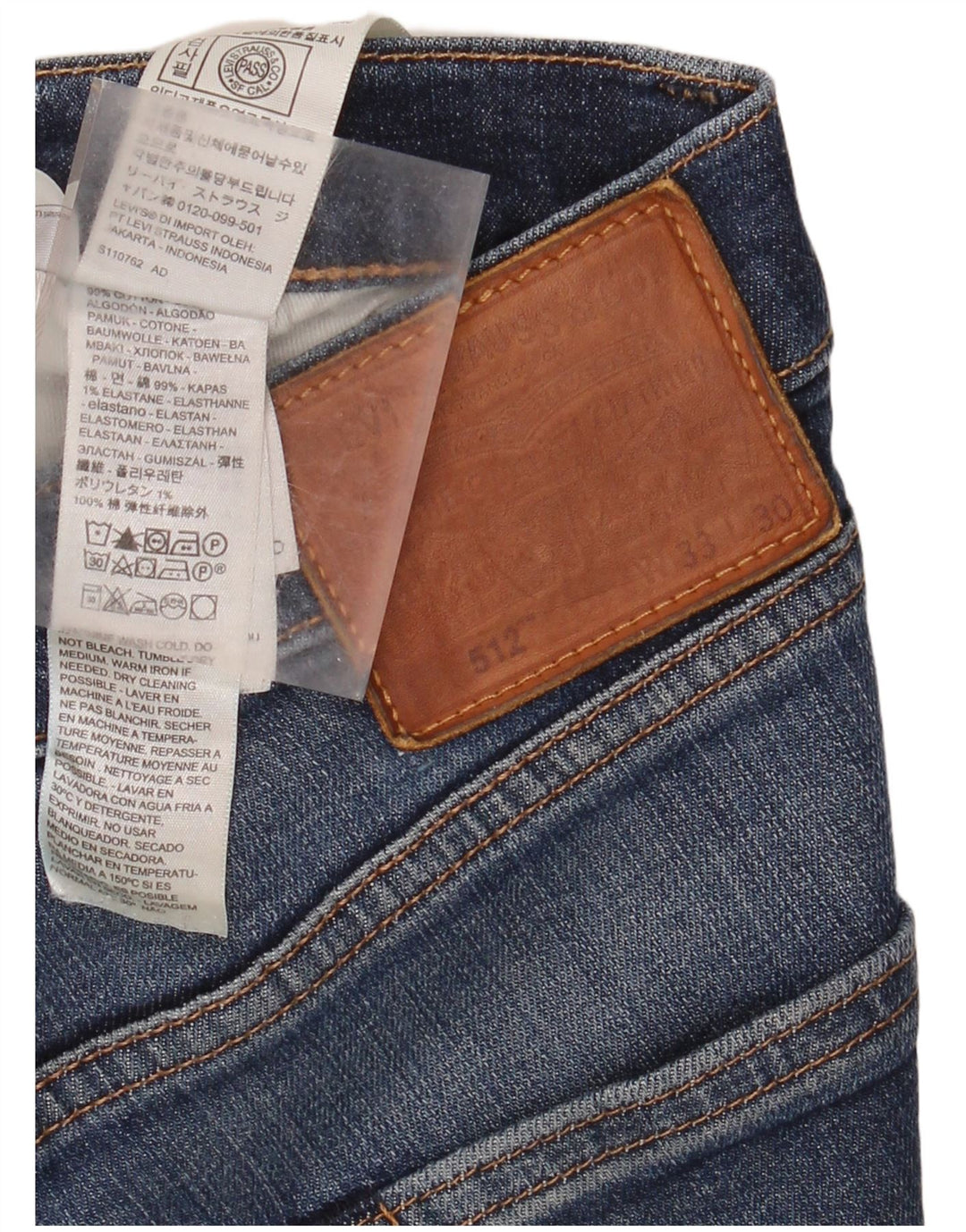 Męskie jeansy Levi's 512 Slim Tapered W33 L30 Niebieska bawełna