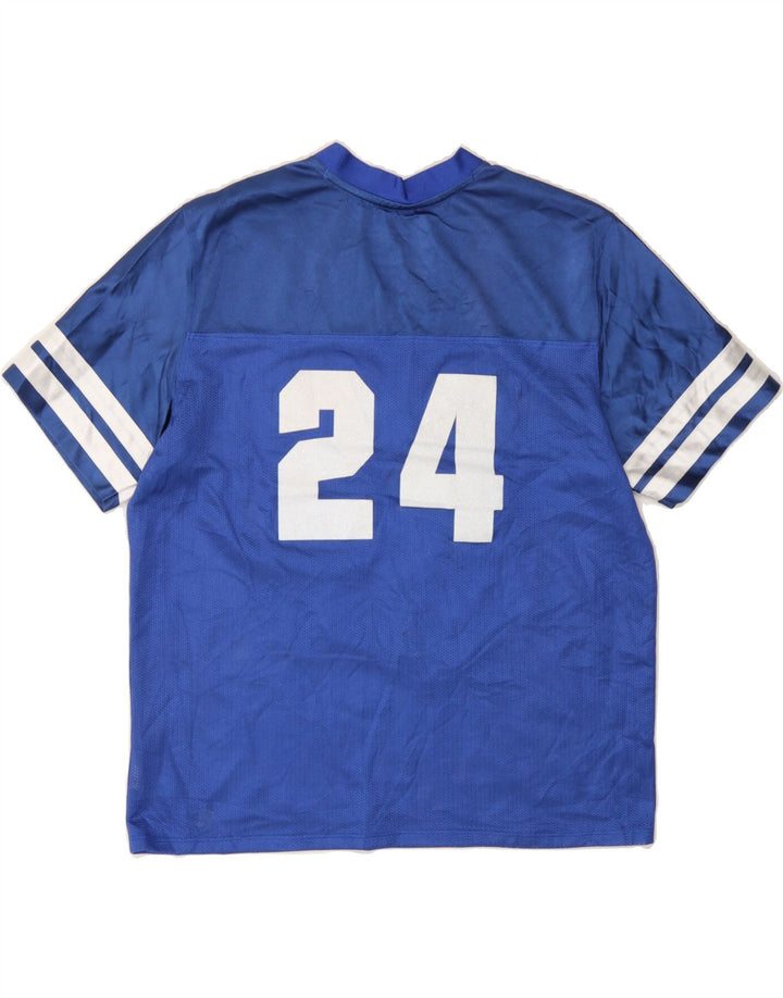 CHAMPION Womens Graphic T-Shirt Top UK 14 Medium Blue Polyester Vintage Champion and Second-Hand Champion from Messina Hembry 