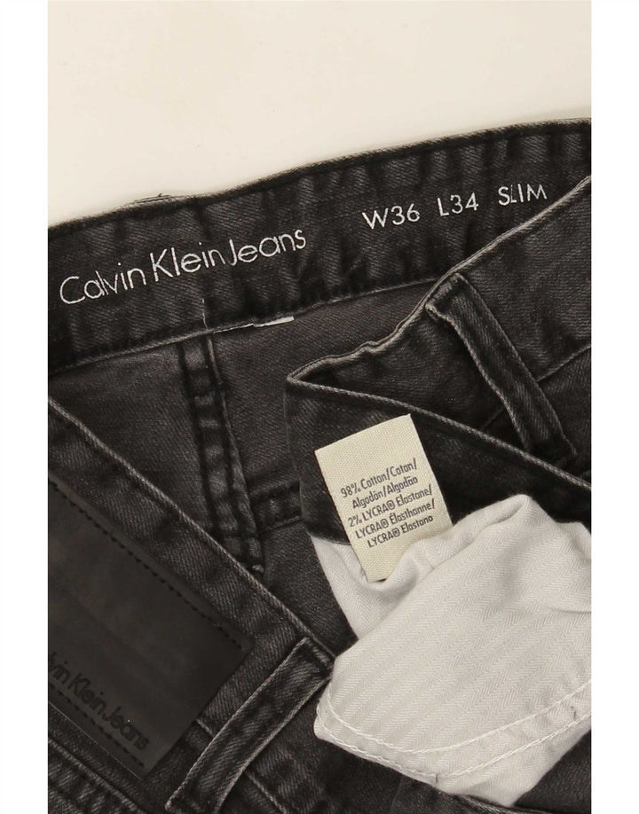 Męskie dżinsy Calvin Klein W36 L34 Szara bawełna