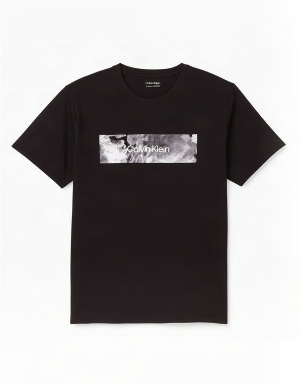 Męska koszulka z grafiką Calvin Klein Top 2XL, czarna bawełna