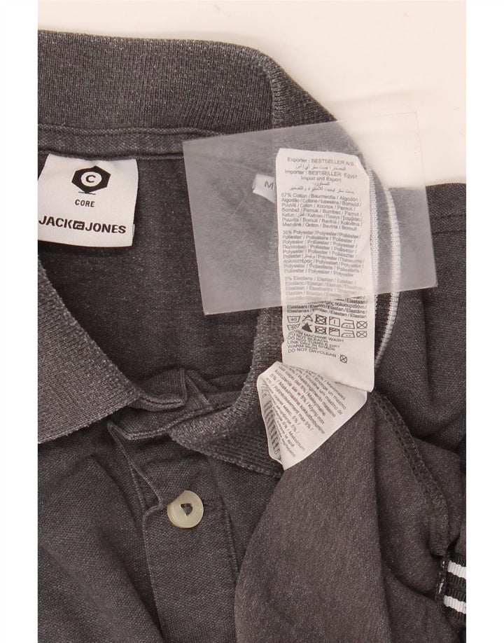 Męska koszulka polo Jack & Jones, średnia szara bawełna w plamki