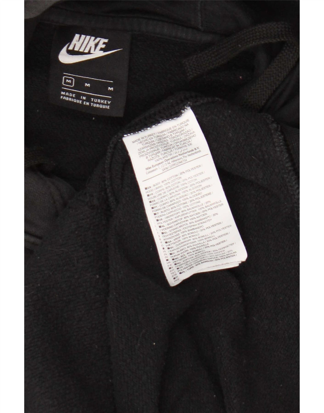 Męski sweter z kapturem Nike z grafiką, średni czarny, bawełniany
