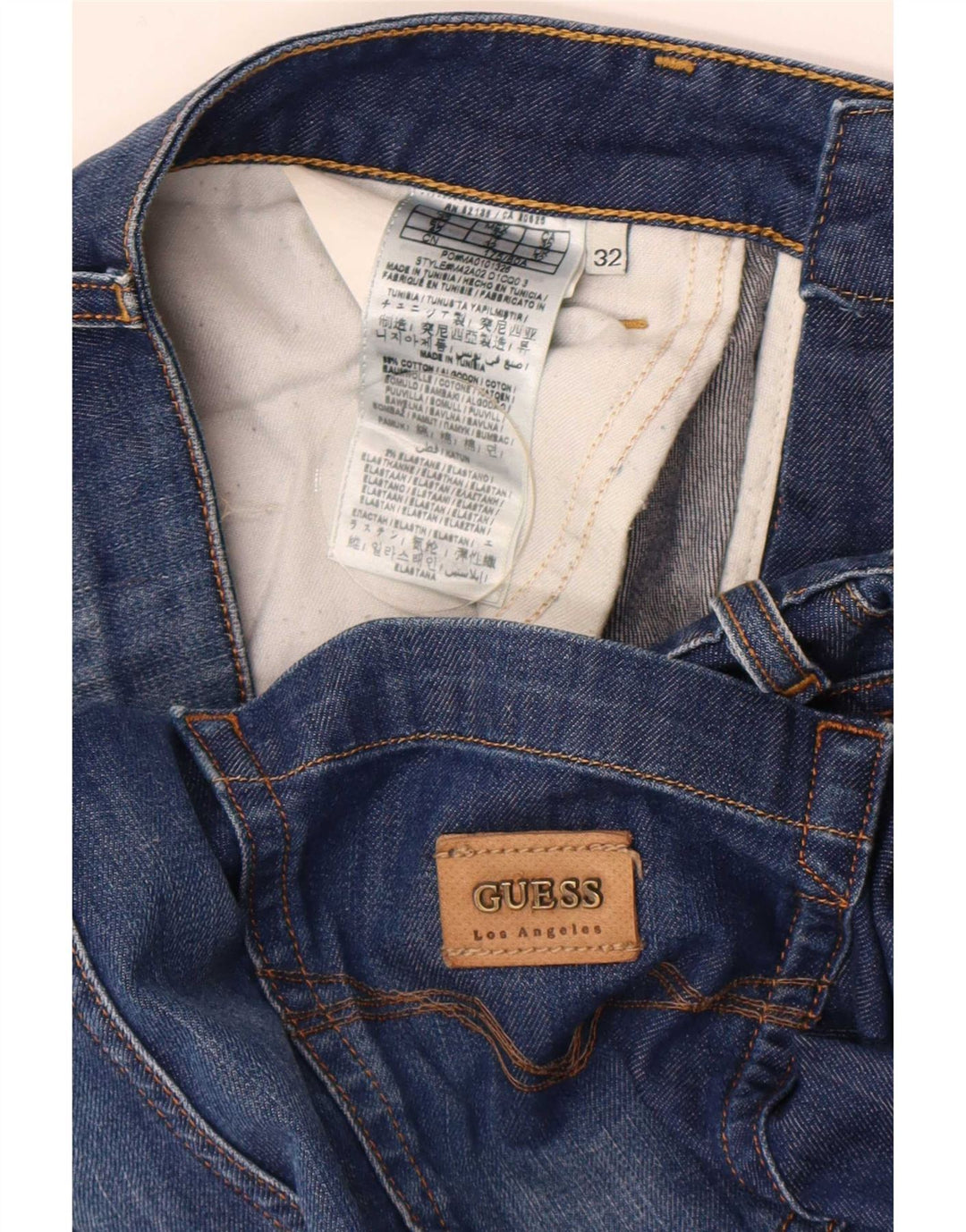 Guess Męskie jeansy slim W32 L34 Niebieskie bawełniane