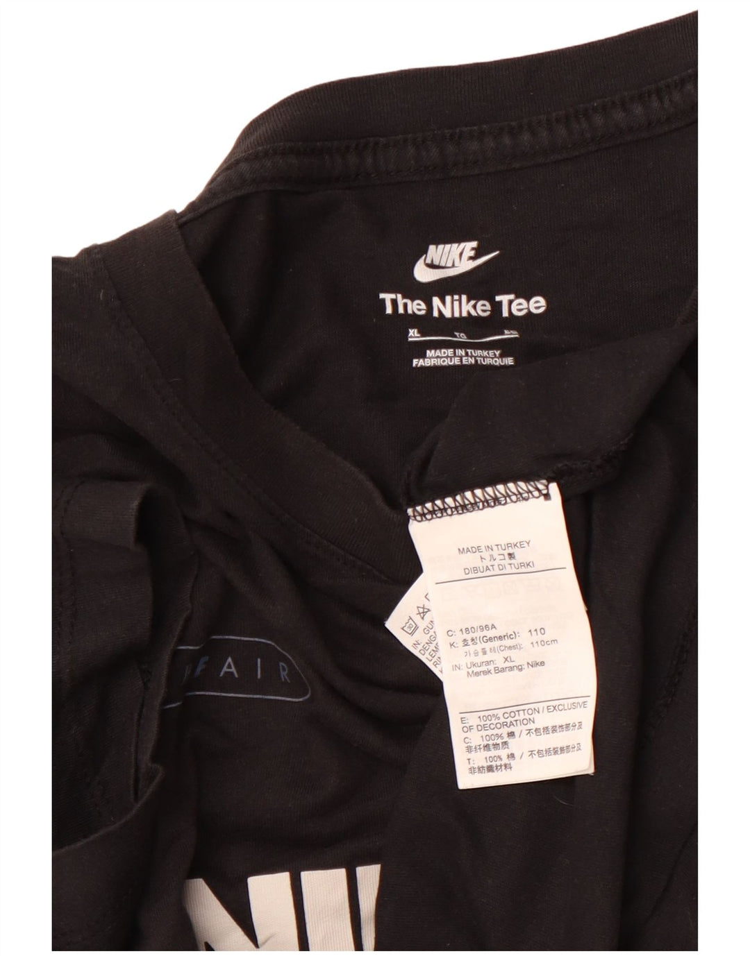 Męska koszulka z grafiką NIKE Top XL, czarna, bawełniana, sportowa