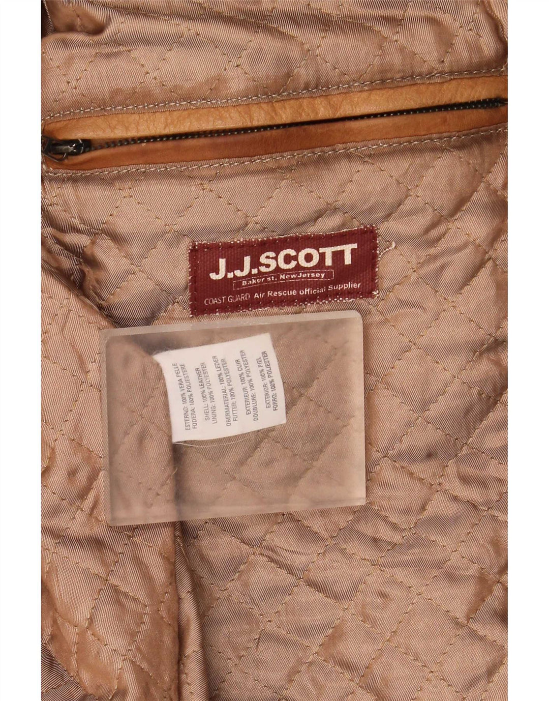 J.J.Scott Męska kurtka skórzana IT 52 XL beżowa