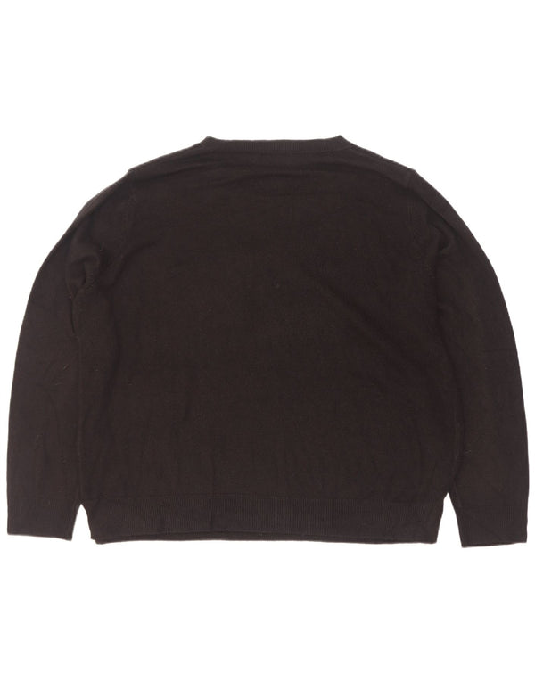 Marks & Spencer Damski sweter z okrągłym dekoltem UK 22 2XL Czarny akryl
