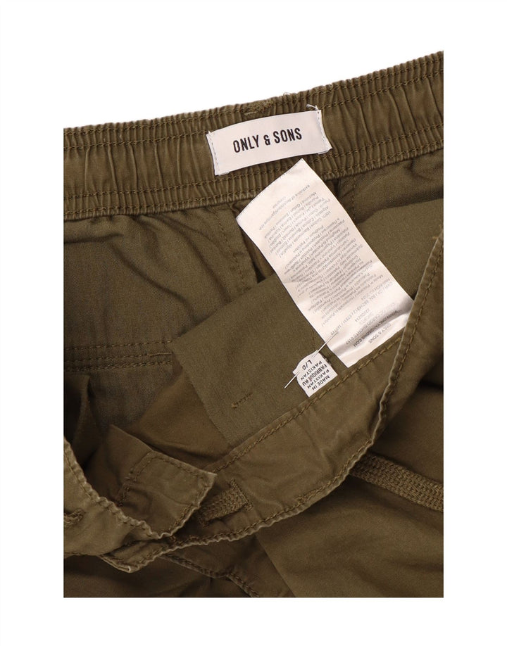Męskie spodenki cargo ONLY & SONS, duże, W34, bawełna khaki