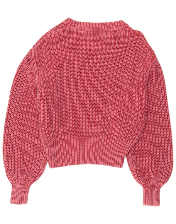 Damski sweter Tommy Hilfiger z dekoltem w łódkę, UK 10, mały, różowy