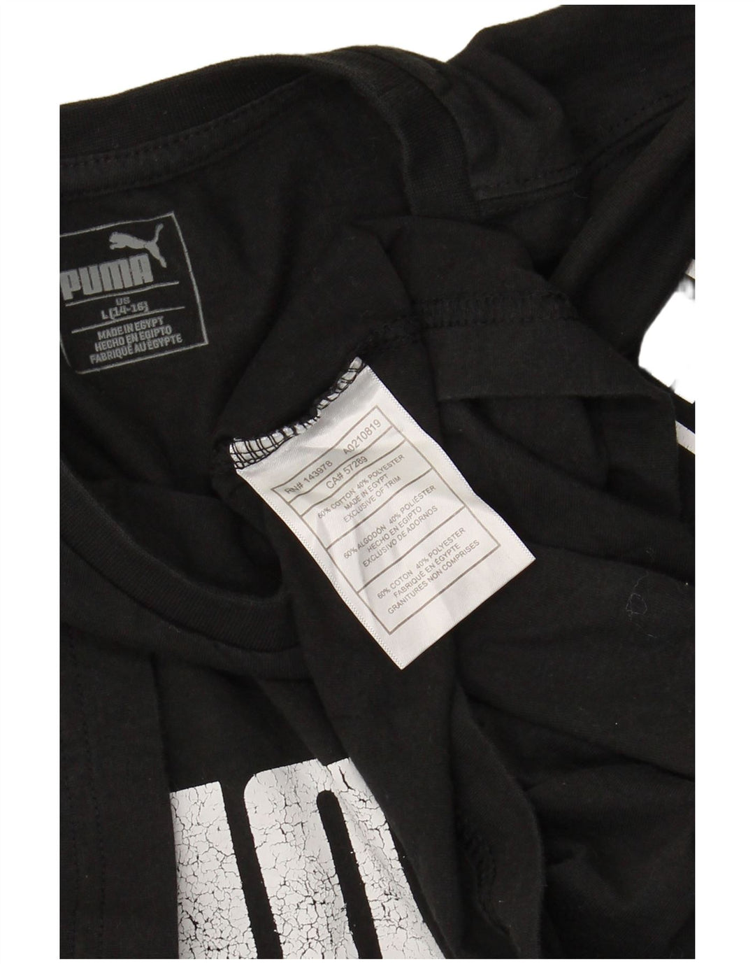 Chłopięcy T-shirt z grafiką PUMA, rozmiar 13-14 lat, duży, czarny, bawełniany