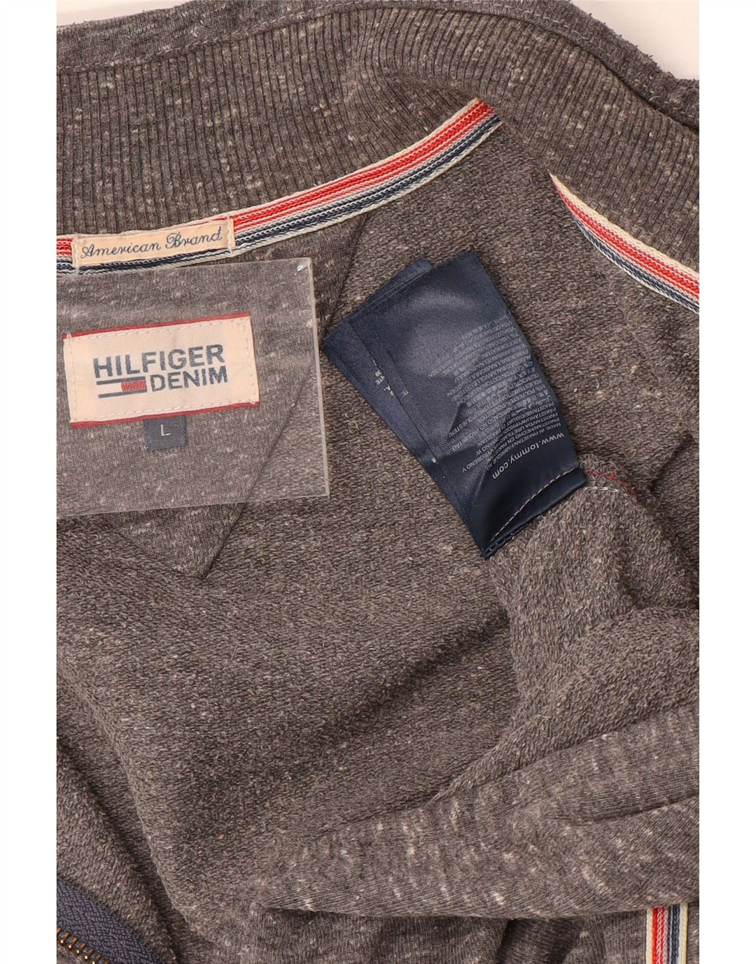 Damska kurtka dresowa Tommy Hilfiger UK 16, duża, szara, nakrapiana