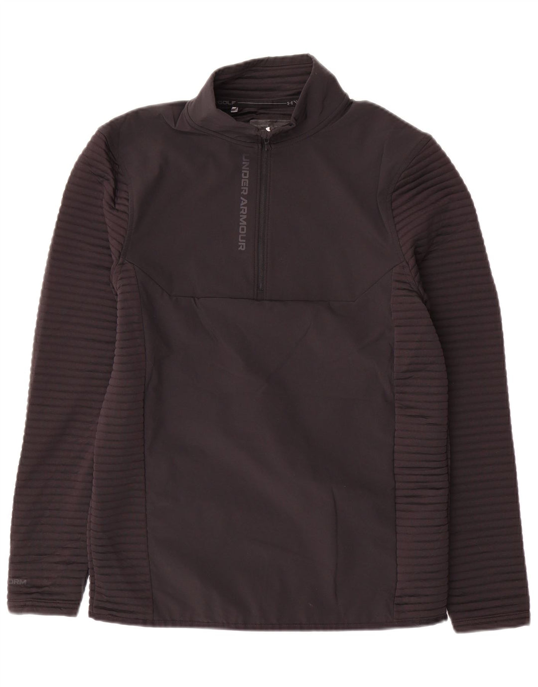 Męski dres z zamkiem błyskawicznym Under Armour, mały czarny poliester