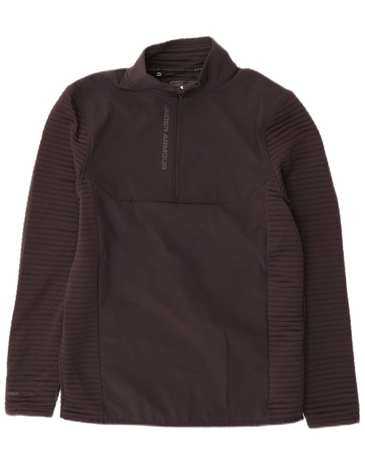 Męski dres z zamkiem błyskawicznym Under Armour, mały czarny poliester