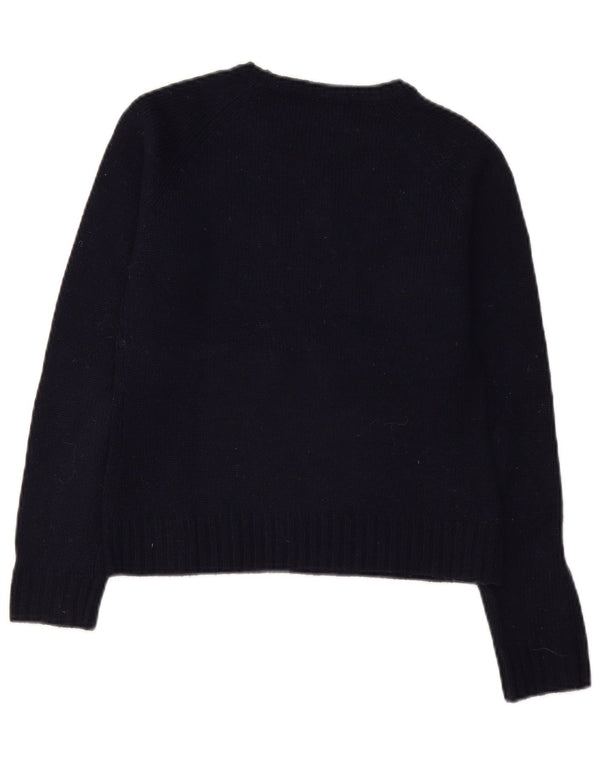 Sweter damski Zara z dekoltem w łódkę UK 12, średni granatowy akryl