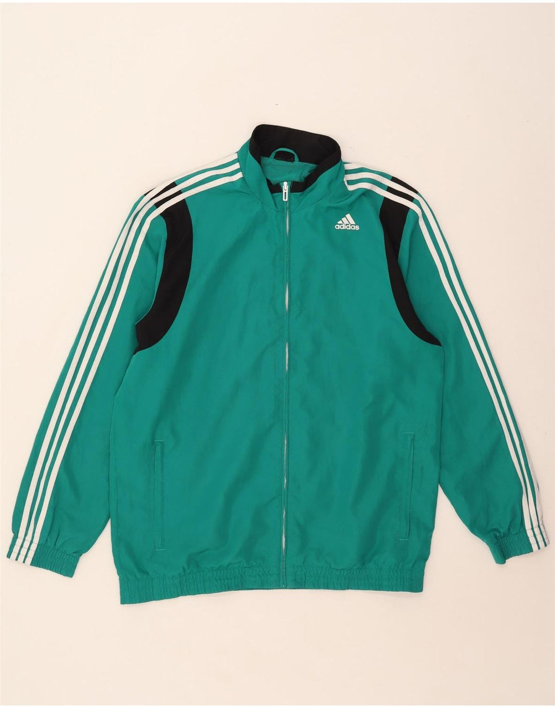 Adidas Męska kurtka dresowa Climalite z dużym turkusowym blokiem kolorów