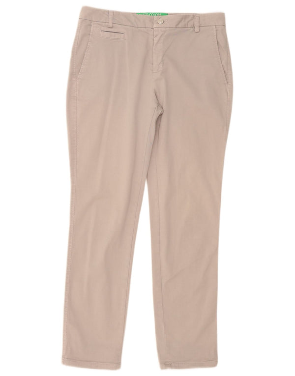 Spodnie damskie Benetton Slim Chino UK 10 Small W32 L29 Szara bawełna