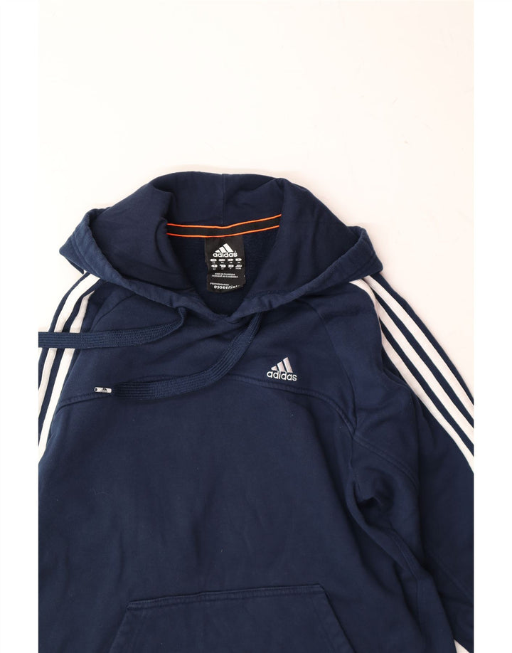 Męski sweter z kapturem ADIDAS, średni granatowy, bawełniany