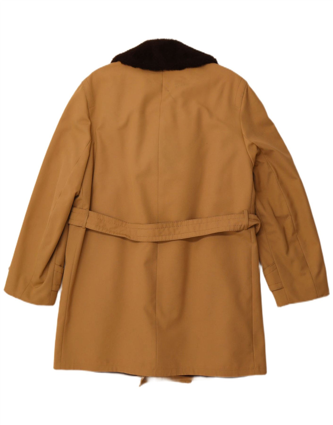 DIOLEN Męski dwurzędowy płaszcz Sherpa UK 38 Średni brązowy syntetyczny