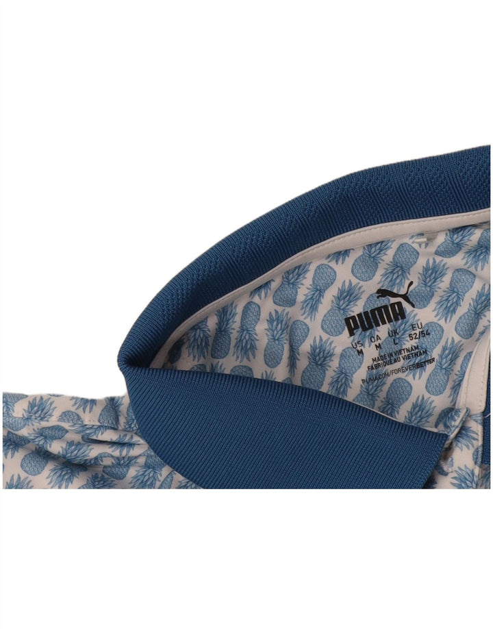 Męska koszulka polo Puma z abstrakcyjnym wzorem, duża, niebieska