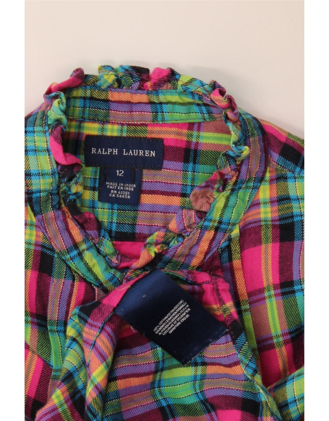 Ralph Lauren Dziewczęca bluza flanelowa z pulowerem 11-12 lat, wielokolorowa bawełna