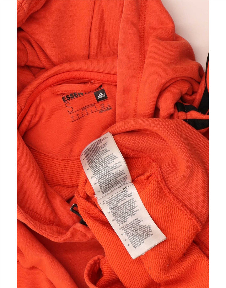Adidas Męski sweter z kapturem Climalite i zamkiem błyskawicznym, mały pomarańczowy poliester