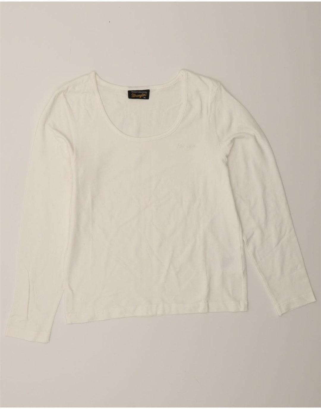 Top damski WRANGLER z długim rękawem, UK 18 XL, biała bawełna