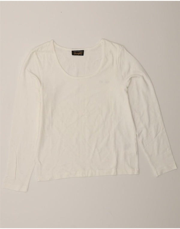 Top damski WRANGLER z długim rękawem, UK 18 XL, biała bawełna