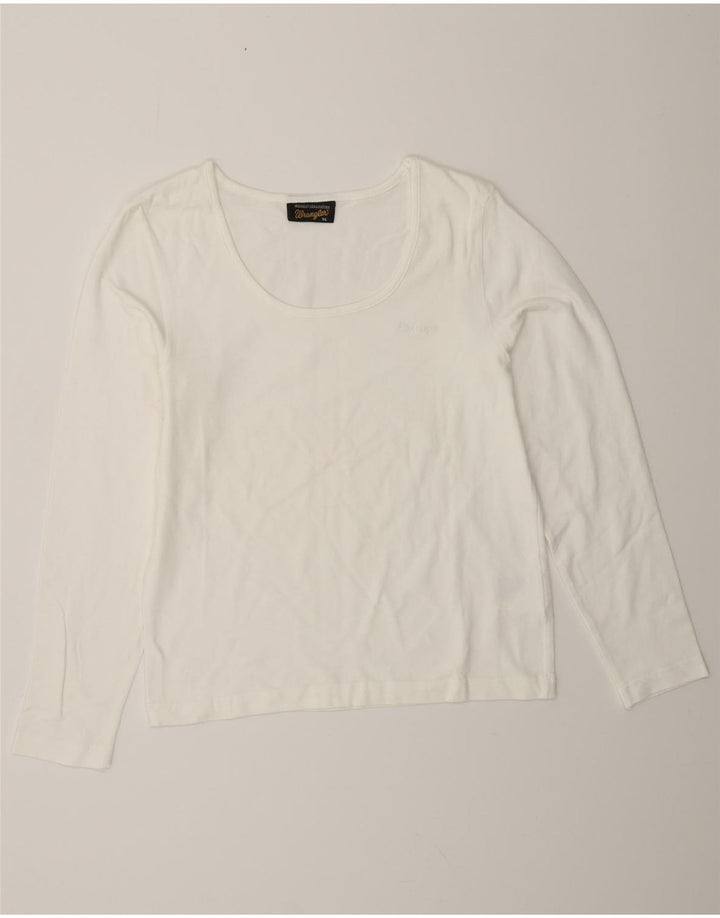 Top damski WRANGLER z długim rękawem, UK 18 XL, biała bawełna