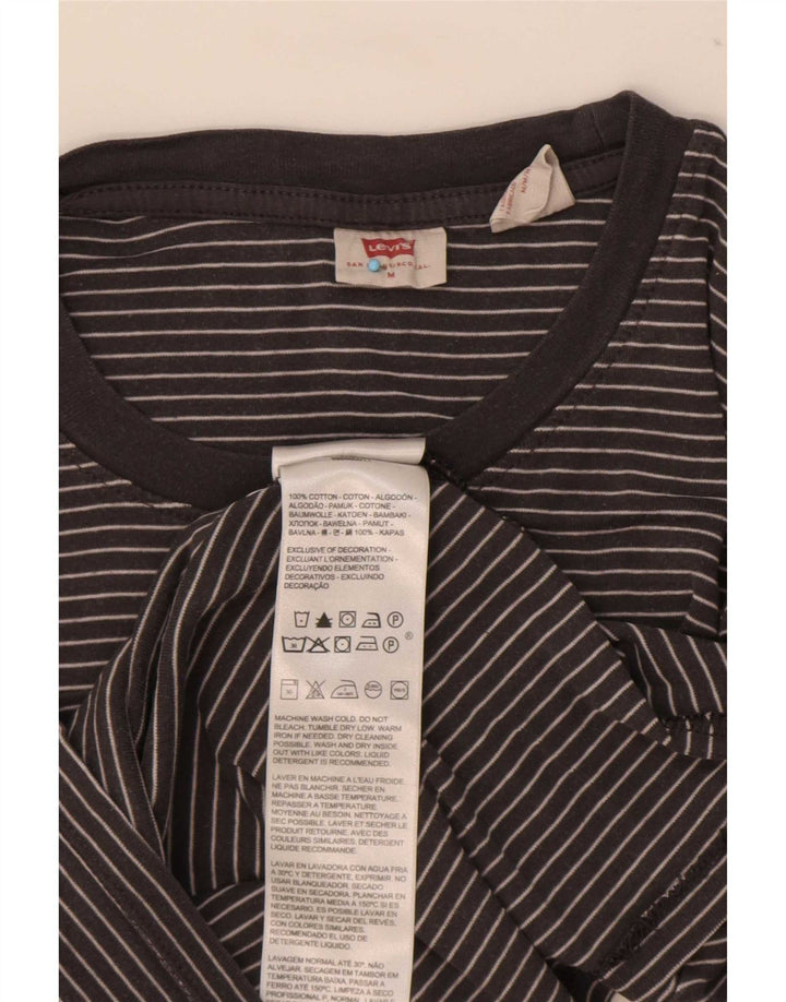Damski top Levi's z długim rękawem, UK 12, średni, czarny, bawełniany w paski