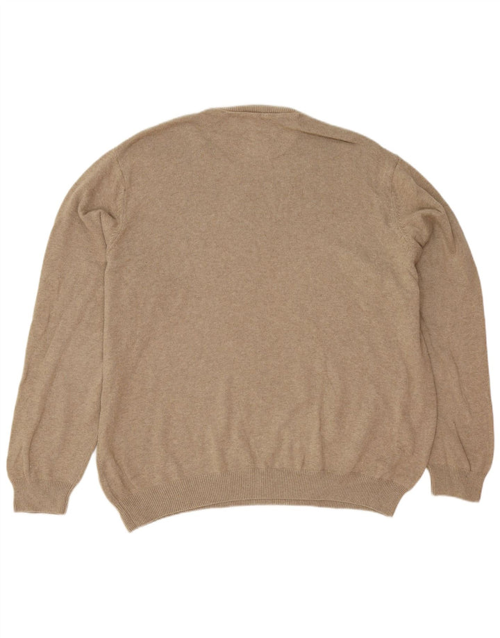 Marks & Spencer Męski sweter z okrągłym dekoltem 2XL, beżowy, bawełniany