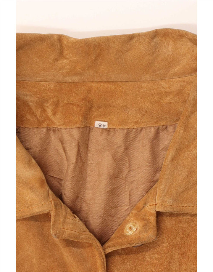 Damska kurtka zamszowa w stylu vintage IT 48 XL Beżowa skóra