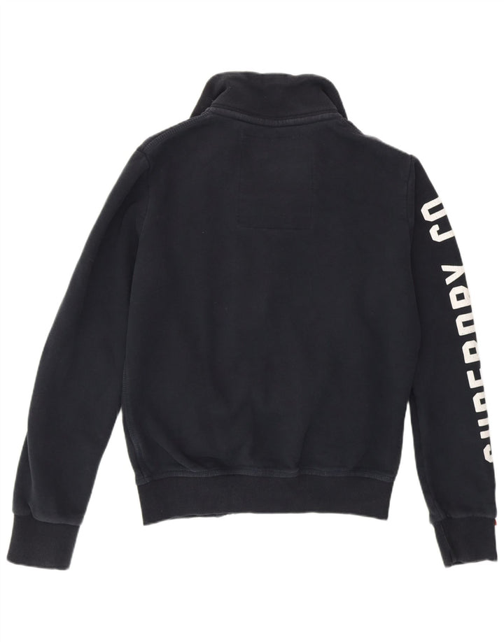 SUPERDRY Męska bluza z grafiką, mała, granatowa, bawełniana