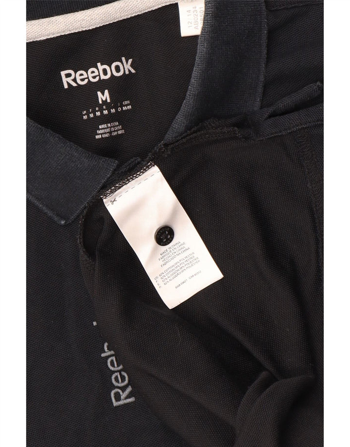 Męska koszulka polo Reebok, średnia czarna, bawełniana