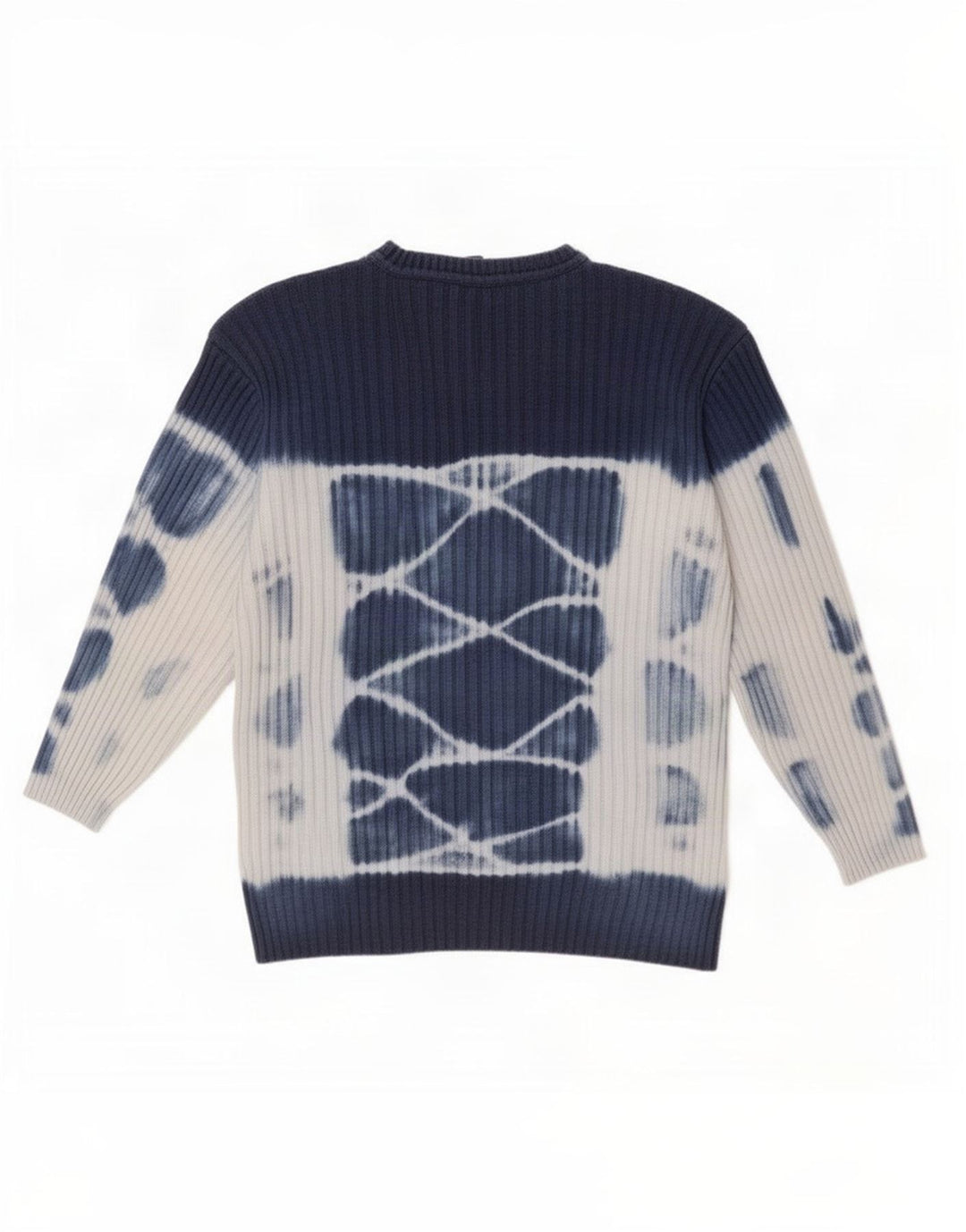 Vintage męski sweter z okrągłym dekoltem, średni granatowy, bawełniany krawat