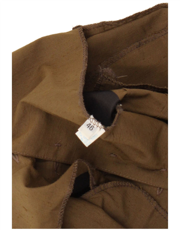 Vintage damska marynarka z krótkim rękawem i 4 guzikami IT 46, duża brązowa