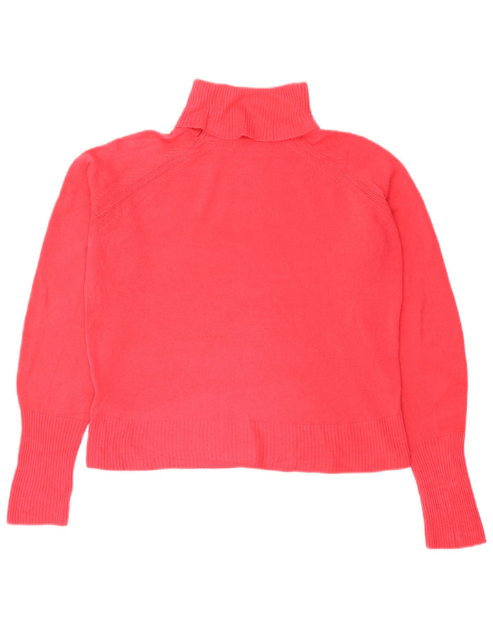 Marks & Spencer Damski sweter z golfem UK 14 Średni różowy akryl
