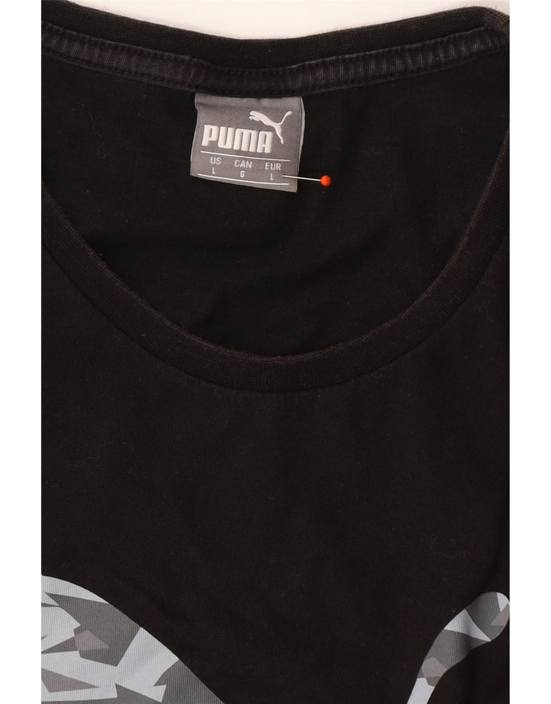 PUMA Mens Graphic T-Shirt Top Large Black