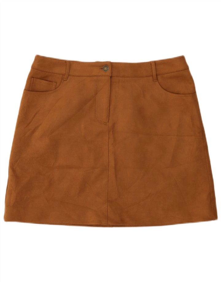 Marks & Spencer Damska spódnica mini UK 14 duża W34 beżowy poliester