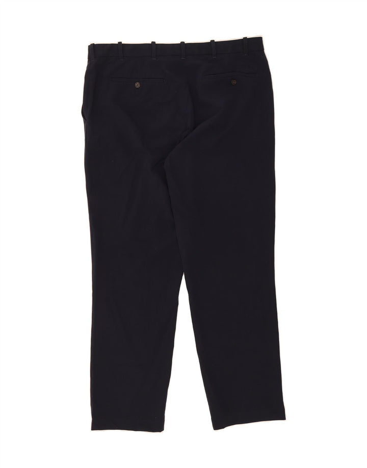 IZOD Mens Straight Suit Trousers W38 L32 Navy Blue Polyester Vintage Izod and Second-Hand Izod from Messina Hembry 