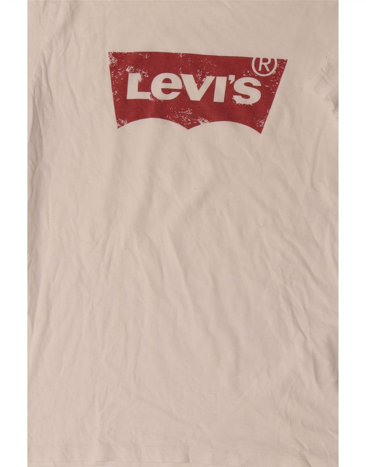 Męska koszulka z grafiką Levi's, średnia, biała bawełna