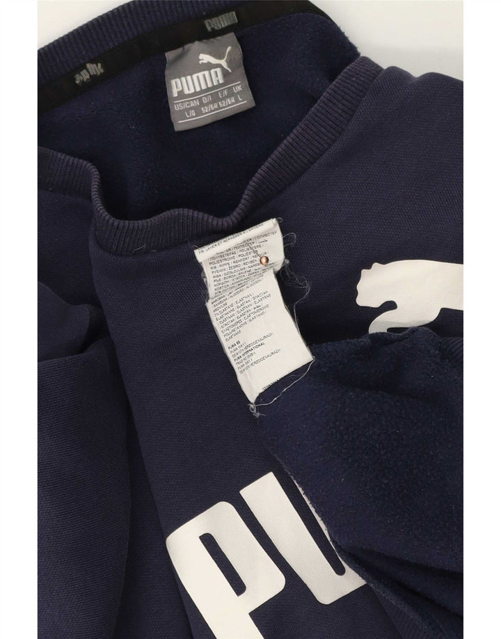Męska bluza z grafiką Puma, duża, granatowa, bawełniana