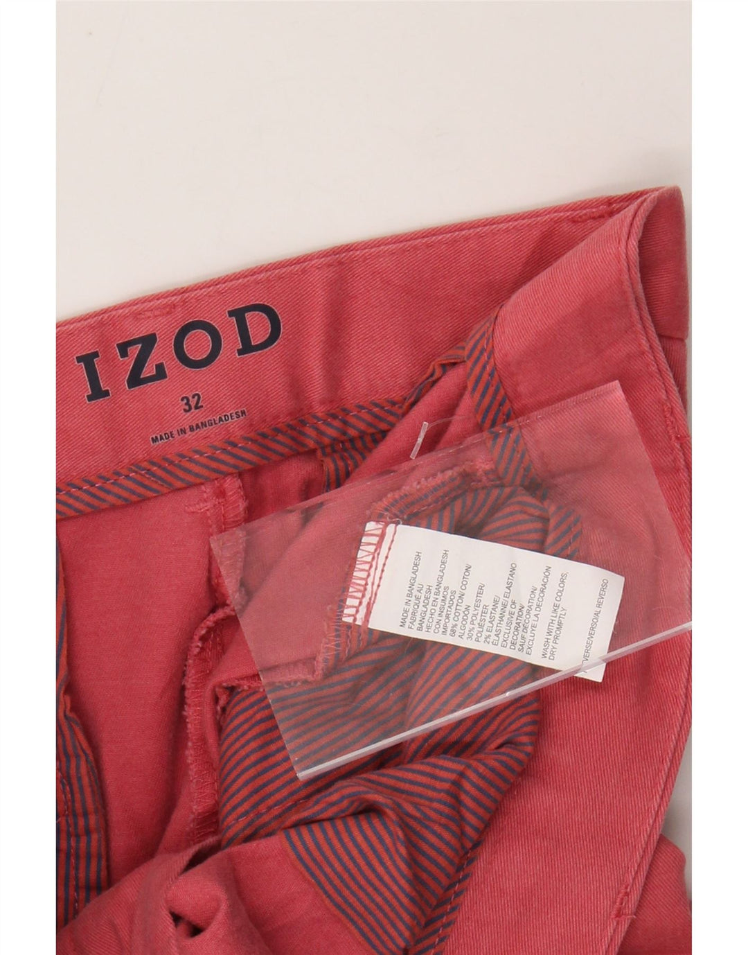 Męskie spodenki Chino IZOD W32 Średnio-czerwona bawełna
